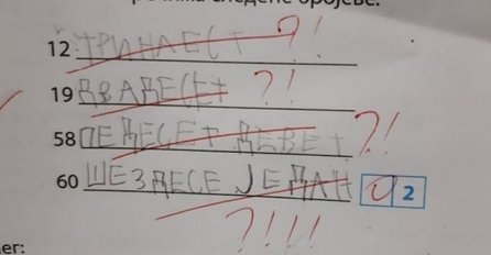 KO JE U PRAVU, UČENIK ILI UČITELJICA? Pogledajte zadatak za koje je dijete dobilo nula bodova