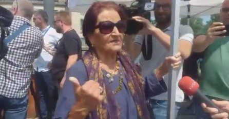BURNO ISPRED TRIBUNALA Kada Hotić se verbalno sukobila s muškarcem s transparentom