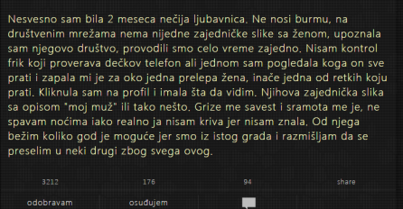 "Nesvjesno sam bila 2 mjeseca nečija ljubavnica"