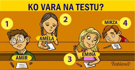MOŽETE LI PREPOZNATI VARALICU? Pokušajte zaključiti koji student prepisuje na ispitu DOBRO POGLEDAJTE, JEDAN DETALJ SVE OTKRIVA