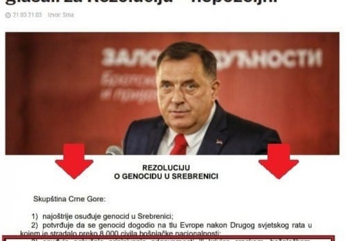Bečić poručio Dodiku da je sam sebe proglasio nepoželjnim pa ga citirao: 'Bio je genocid u Srebrenici'