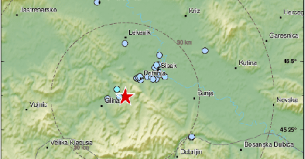 Zemljotres rano jutros pogodio područje Petrinje