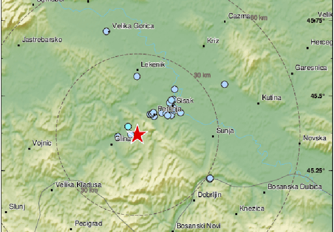 Zemljotres rano jutros pogodio područje Petrinje