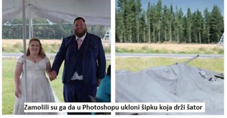 MLADENCI SU ZAMOLILI PHOTOSHOP MAJSTORA DA IM UKLONI ŠIPKU SA SLIKE SA VJENČANJA: A evo šta je on  uradio, sad im se svi smiju (FOTO)
