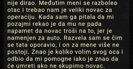 "Muž je od svoje plate skupljao novac da kupi auto"
