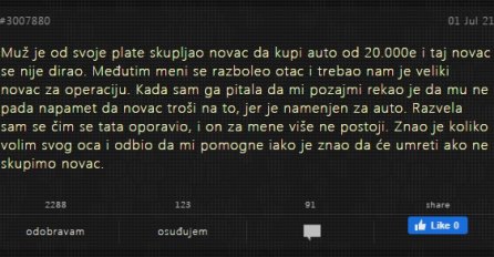 "Muž je od svoje plate skupljao novac da kupi auto"