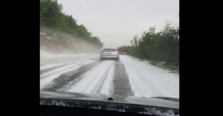 Zar je ovo moguće u julu? Predio iznad Sarajeva potpuno prekrio led (VIDEO)