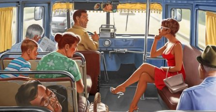 U autobusu se vozi žena, i priča mobilnim telefonom sa drugaricom