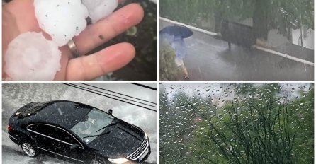 GRAD VELIČINE ORAHA NAPRAVIO HAOS! Snažno nevrijeme širom Srbije - stradali automobili i letjele grane (VIDEO)