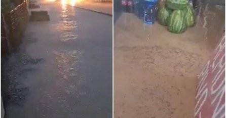 Poplave i u Zenici: Ulica i prodavnice u naselju Hece pod vodom