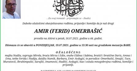 Poznato vrijeme i mjesto dženaze dr. Amiru Omerbašiću