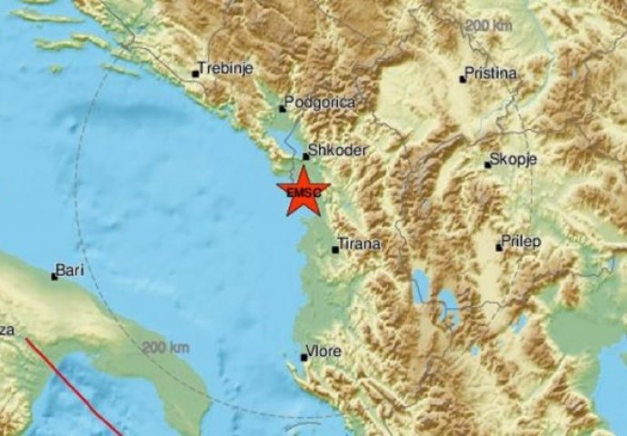 Potres u Albaniji magnitude 4.5