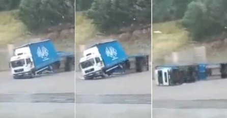 JEZIVE SCENE! Snažno nevrijeme pogodilo Krajinu, vjetar čupao drveće i prevrnuo kamion