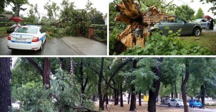 SNAŽNO NEVRIJEME PROTUTNJALO BH. GRADOVIMA: Nastradalo vozilo u pokretu