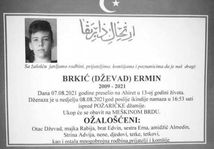 TRAGEDIJA U GRADAČCU: Danas sahrana dečaku (13) koji se utopio u bazenu