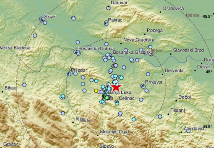 Serija manjih zemljotresa pogodila Banju Luku