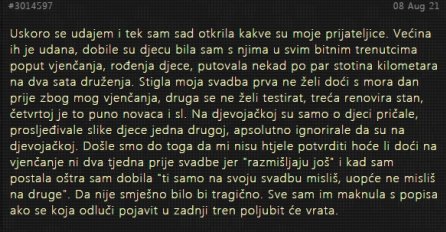"Uskoro se udajem i tek sam sad otkrila kakve su moje prijateljice..."
