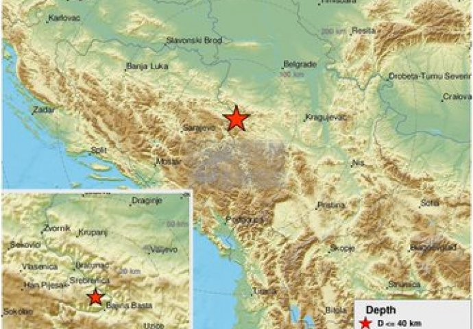 Zemljotres u Srbiji: EMSC JAVLJA - epicentar potresa sjeverozapadno od Užica