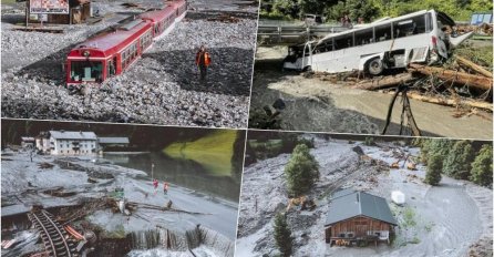 Snažno nevrijeme pogodilo Austriju: Klizište zatrpalo i voz! Udarili pljuskovi, poplave i odroni!