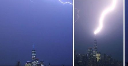 GROM UDARIO U VRH SVJETSKOG TRGOVINSKOG CENTRA: Snimak iz NewYorka pokazuje da se oluja Henri nimalo ne šali! (VIDEO)