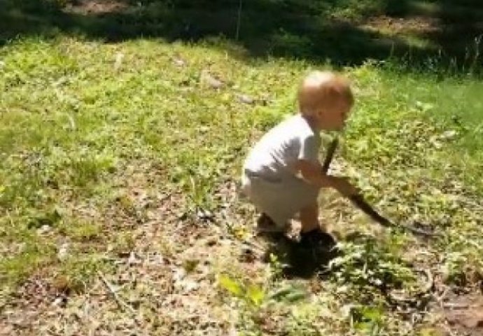 Dječak se igrao u dvorištu pa šokirao oca kada je vidio šta mu sin drži u rukama (VIDEO)
