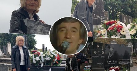 30 GODINA OD SMRTI TOME ZDRAVKOVIĆA, UDOVICA GORDANA ZAGRLILA TOMIN SPOMENIK: Evo šta je donijela na groblje, stigla iz Amerike da mu oda počast