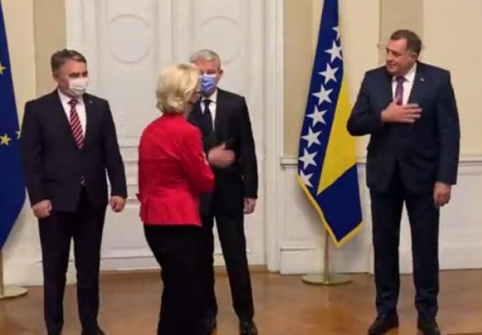 OVA DODIKOVA SLIKA IZ PREDSJEDNIŠTVA BIH POSTALA HIT NA INTERNETU: Pogledajte kako je pozdravio Ursulu von der Leyen