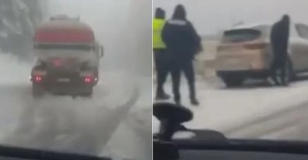 Snijeg i poledica izazvali velike probleme vozačima na Kupresu