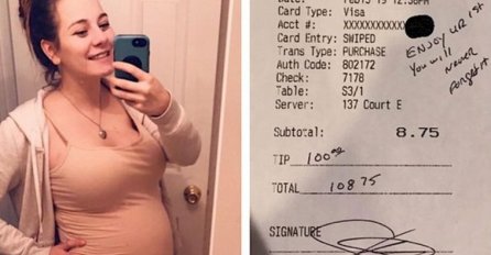 ISPRAVKA VIJESTI: Policajac 2019. godine ostavio poruku na računu trudnoj konobarici i rasplakao je