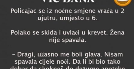VIC DANA: Policajac došao ranije kući