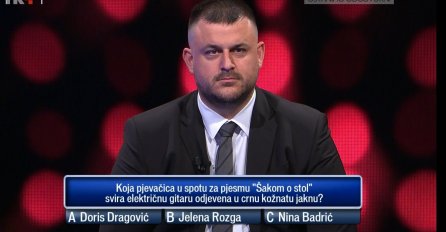 LOVAC NIJE ZNAO ODGOVOR NA OVO PITANJE: "Koja pjevačica u spotu za pjesmu Šakom o stol svira električnu gitaru odjevena u crnu kožnatu jaknu?"