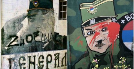 Uništeni murali ratnom zločincu Ratku Mladiću u dvije općine