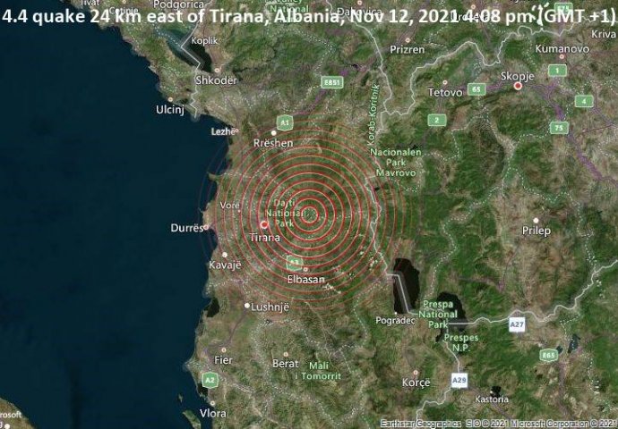 Zemljotres jačine 4,1 zatresao Albaniju: 'Spavao sam kada se kauč počeo tresti'
