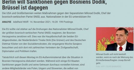 Austrijski Der Standard: Berlin želi sankcionisati Dodika, Brisel protiv te odluke