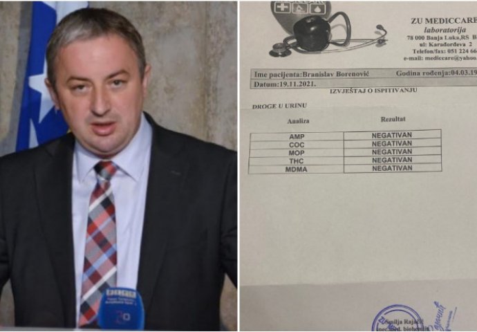 Borenović se testirao na droge pa poručio: Svi koji donose odluke u ime naroda su na potezu