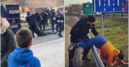 Javnost ogorčena: Policajac na protestima u Srbiji bacio ženu preko bankine