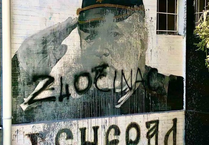 Grafiti Ratka Mladića precrtani u Novom Sadu, nije heroj