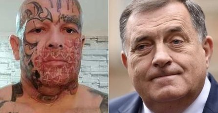 Muškarac prekriven "zanimljivim" tetovažama sinoć se pokušao fotografisati s Dodikom