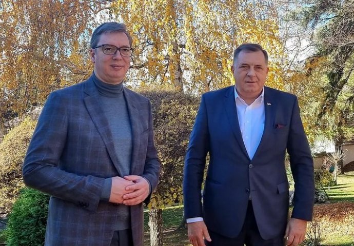 Dodik, Vučić i Višković u posjeti Bileći
