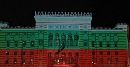 Vijećnica u Sarajevu večeras u bojama bugarske zastave