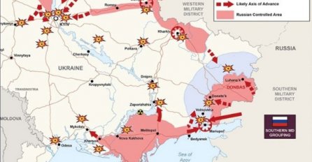 Britanci objavili novu mapu ruskih napada na Ukrajinu