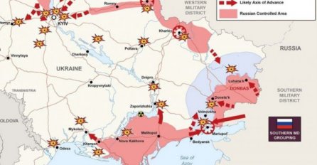 Velika Britanija objavila novu mapu ruskih napada na Ukrajinu
