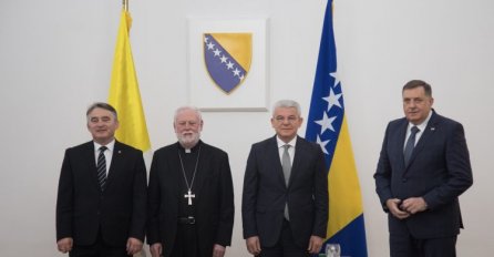Komšić, Dodik i Džaferović ugostili sekretara Vatikana