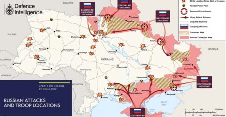 Britanski obavještajci objavili kartu rata u Ukrajini