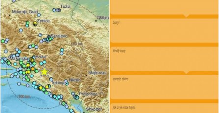 Ponovo snažan zemljotres kod Stoca, osjetio se i u Sarajevu, Tuzli, Zenici, Trebinju, Bihaću...
