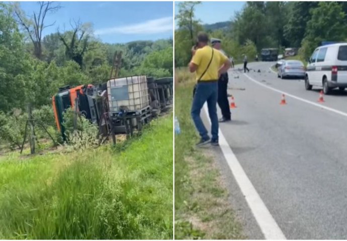 Težak udes u BiH: Prevrnuo se kamion