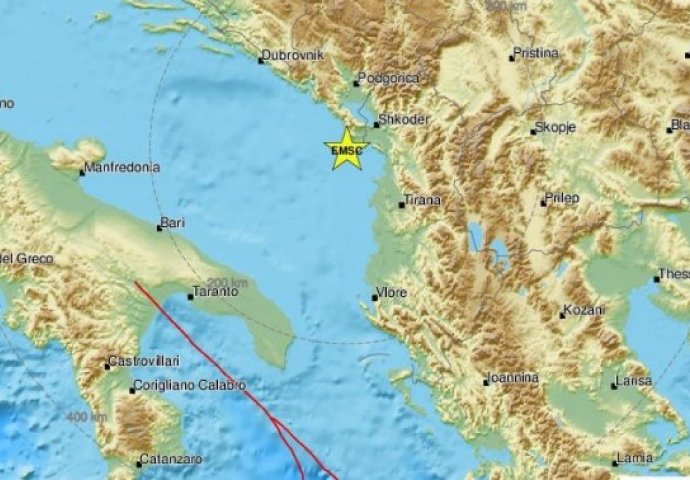 Snažan potres kod albanske obale