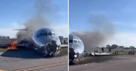 Drama na američkom aerodromu: Avion sletio bez prednjih točkova 