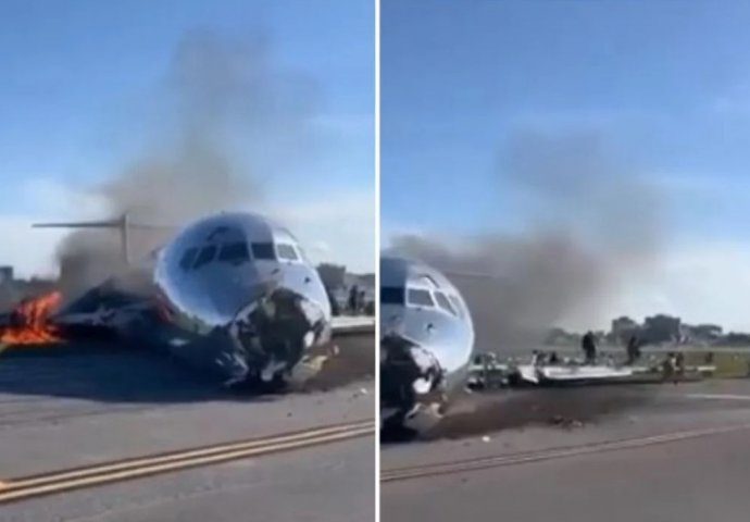 Drama na američkom aerodromu: Avion sletio bez prednjih točkova 