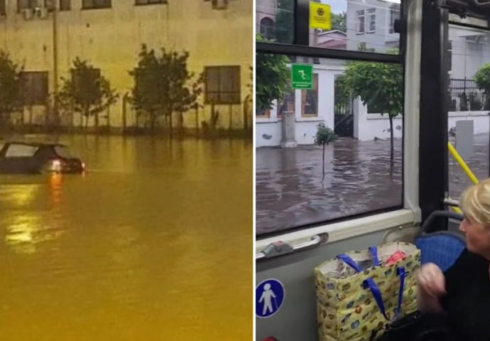 Nevjerovatni prizori iz Beograda: Grad potopljen, autobus se 'probija kroz jezero' 